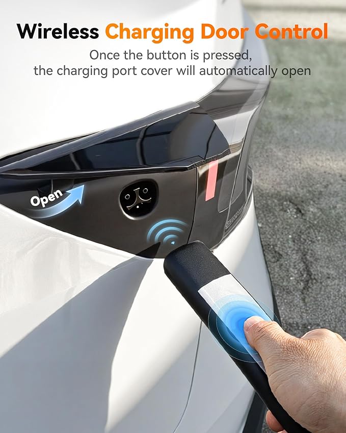 WOLFBOX Level 1&2 Tesla Charger 32A,Portable ev Charger Station with ETL Certified,25FT Cable,NACS,208V-240V,NEMA 14-50R Plug Adapter(PE32T)