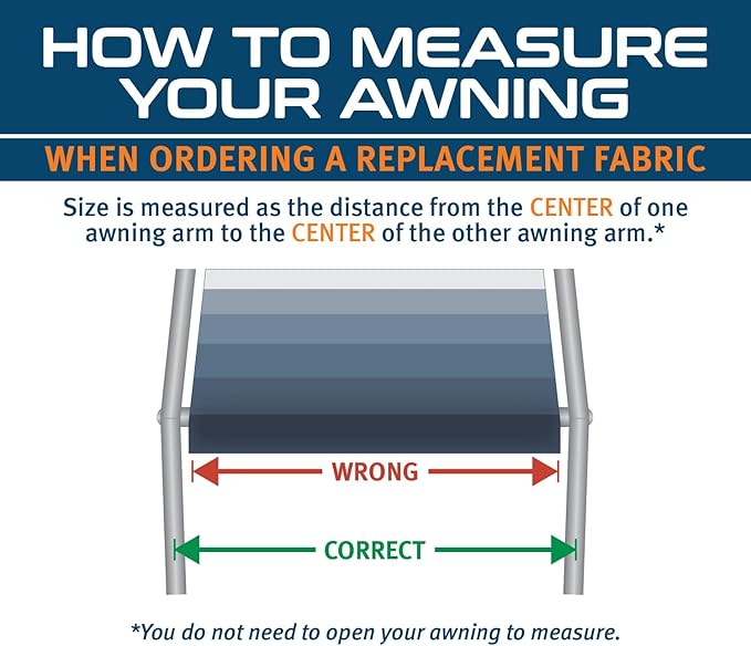 ShadePro - RV Awning Fabric Replacement - Heavy Duty Weatherproof Vinyl - Universal Outdoor Canopy for Camper, Trailer, and Motorhome Awnings - Granite - 24' (Fabric 23' 2")