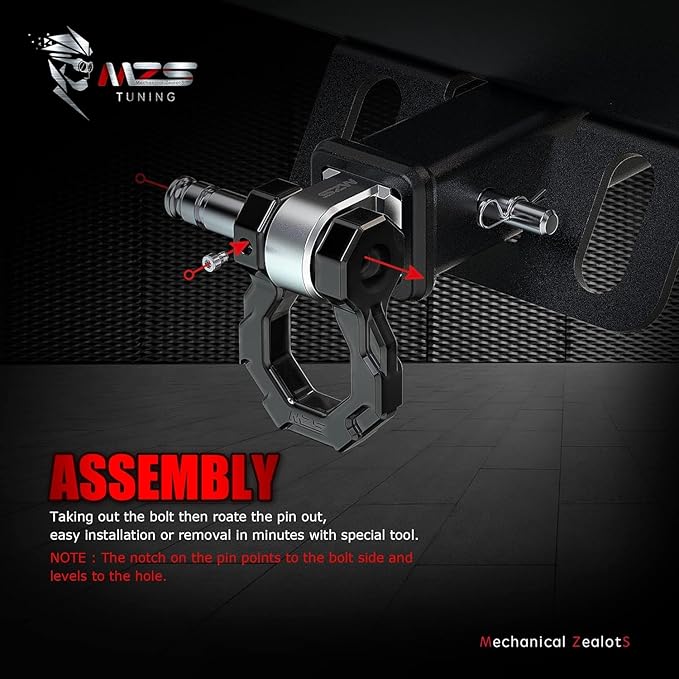 MZS 3/4" D Ring Shackles, 80,000 lbs (40T) Maximum Break Strength Shackles with 7/8" Screw Pin Use with Tow Strap Winch for Off-Road Truck ATV UTV SUV Recovery Towing Black (Pack of 2)