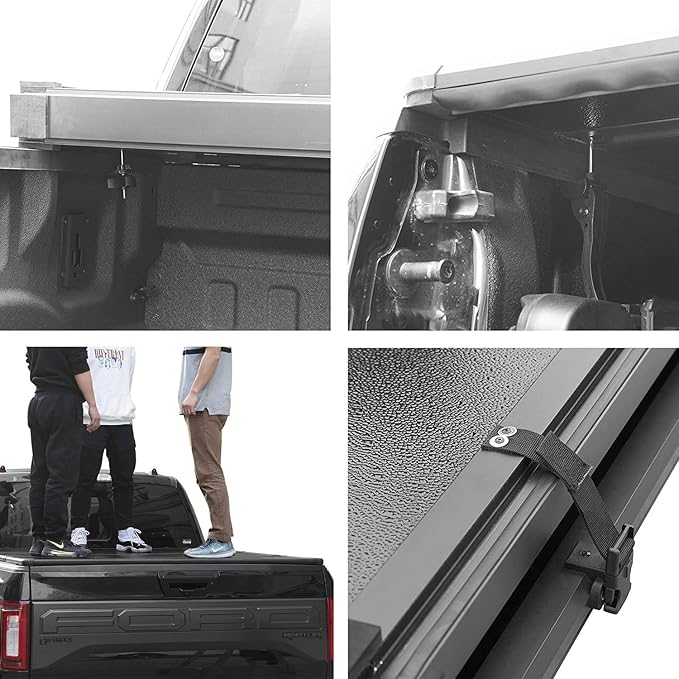 Hard Tri-Fold Truck Bed Tonneau Cover for 2004-2014 Ford F150; 05-08 Lincoln Mark LT 6.5ft / 78" Bed, Waterproof, Secure & No-Drill Installation