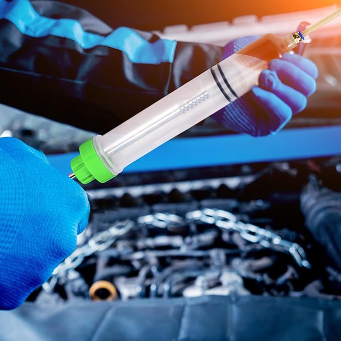 Gisafai 500cc Fluid Extractor Automotive Pump Manual Oil Extractor Pump Syringe for Gasoline Hand Cleaner for Power Steering, Hydraulic Fluid(Green)