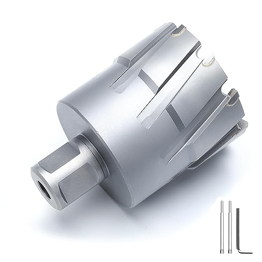 1-63/64" x 2" Annular Cutter with Weldon Shank,Carbide Tip Annular Drill Bit for Stainless Steel, Iron (2" Depth, 1-63/64" Diameter)