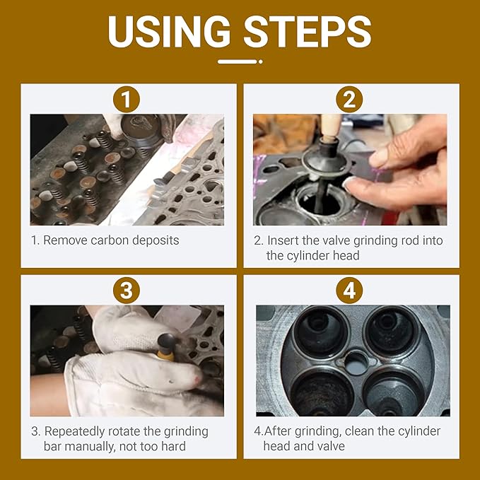 Valve Lapping Kit with 8 Suction Cups – Engine Valve Grinder Tool for Cars, Motorcycles, Small Engines, Lawn Mowers & More – Durable Handle for Easy DIY Engine Repair