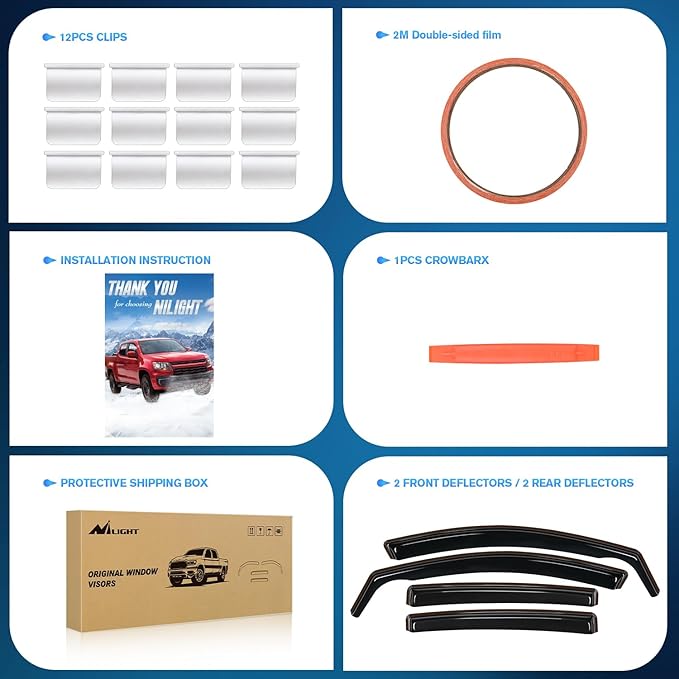 Nilight in-Channel Rain Guards for Kia Sportage 2017 2018 2019 2020 2021 2022, Vent Window Visors, Original Window Deflectors-4PCS