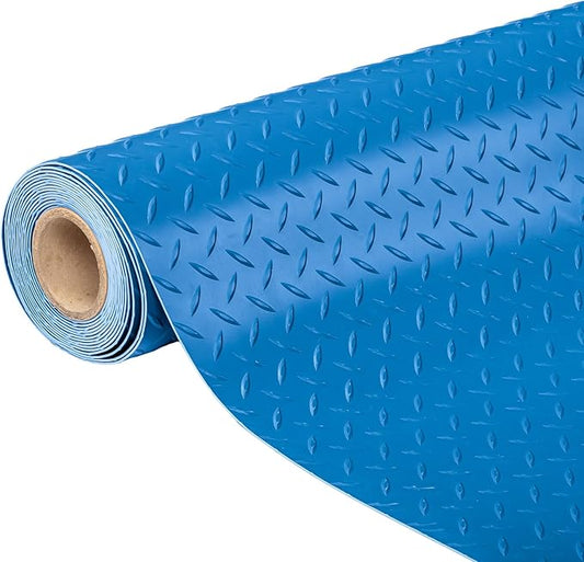 TUFFIOM 7.5 x 17 FT Garage Floor Mat, Thickened Diamond Plate PVC Garage Mats Flooring Roll for Under Car, Garage Car Parking Mats for Compact SUVS, Sports Car