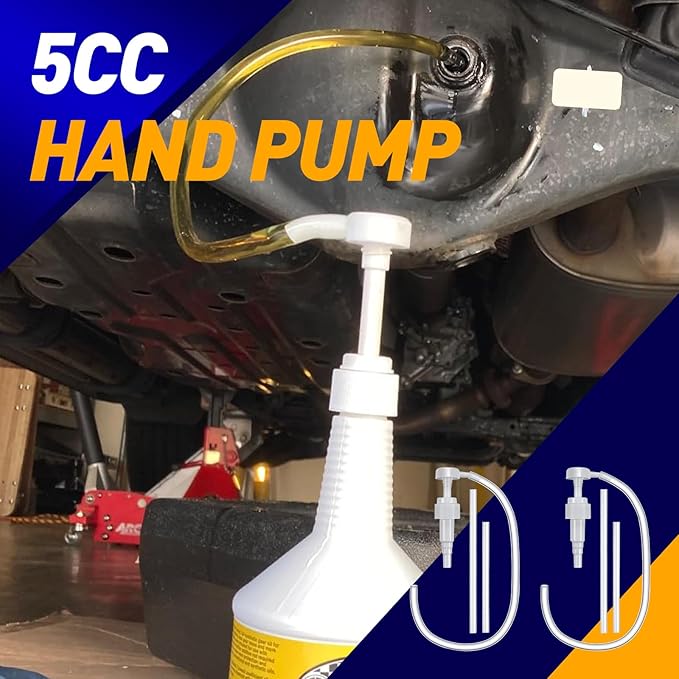 2PCS 5cc Hand Pump Transfers Gear Oil - Oil Pump for Standard Quart Bottles- Fluid Transfer Pump for Lower Unit Gear Oil - 5cc per Pump for Oil Change