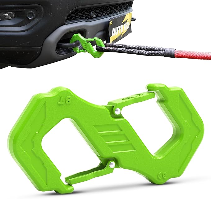 3/8" S Tow Hook, G80 Steel Quick Winch Shackle 33,000Lbs Break Strength, Heavy Duty Off-Road Recovery Connect Hook for SUV, Truck, Trailer & Towing Applications, Green