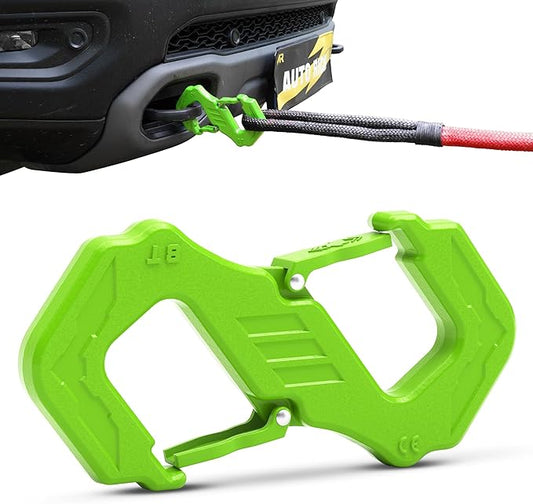 3/8" S Tow Hook, G80 Steel Quick Winch Shackle 33,000Lbs Break Strength, Heavy Duty Off-Road Recovery Connect Hook for SUV, Truck, Trailer & Towing Applications, Green