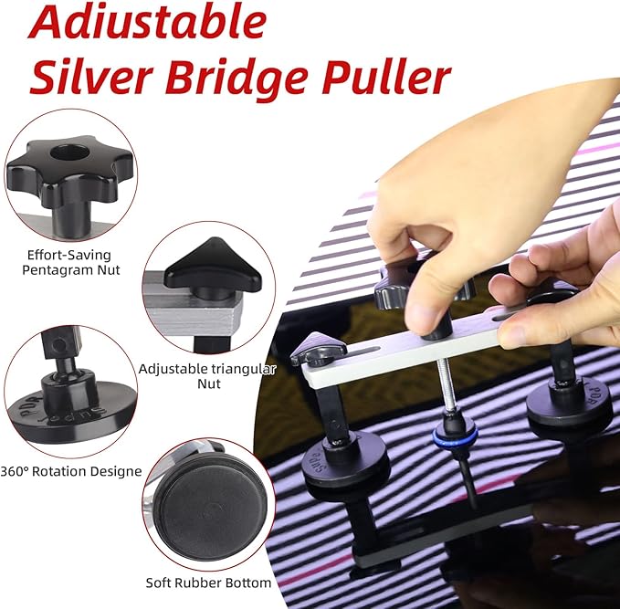 Super PDR Dent Puller Kit Paintless Dent Repair Kit for Car – Slide Hammer Suction Cup and PDR Light for 98% Auto Body Dent Removal, Hail Damage & Appliance Dents or Vehicle Dent Removal