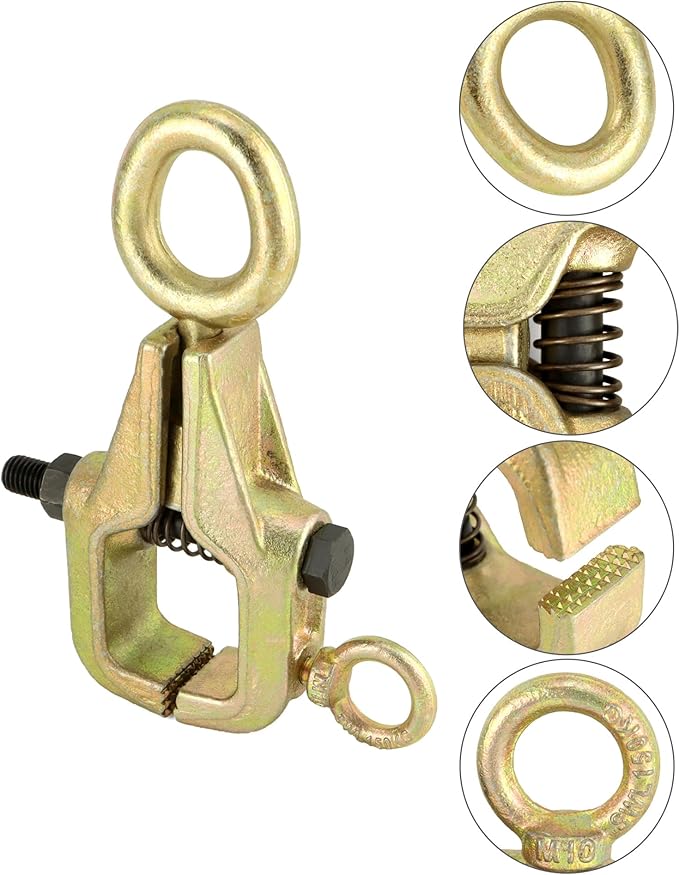 QWORK Auto Body Repair Pull Clamp, 5 Ton Top and Straight 2 Way Auto Body Clamps, Self Tightening Frame Pull Clamp for Automotive Car Vehicle Body Repair