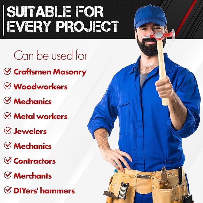 C&T 9 Piece Heavy Auto Body Repair Tool Hammer Dolly Set, Car Body Repair Tool Kit with Carrying Case, Hickory Handles,Fender Repair kit