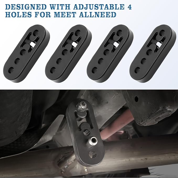 Exhaust Hanger Removal Tool,Exhaust Hanger and Rubber Bracket Separation Exhaust Pliers and 4 Hole Exhaust Hanger Rubber Kit, Universal Exhaust Insulators Muffler Hangers Removal Tool (5PCS)