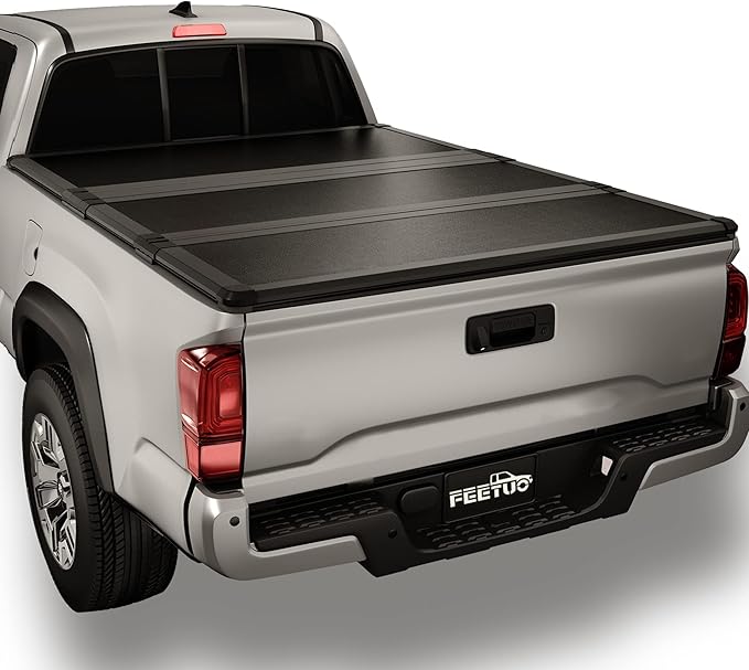 FRP Hard Tri-Fold Tonneau Cover Truck Bed for 2005-2015 Tacoma 6FT/73.5inch |for Models with or Without The Deck Rail System|
