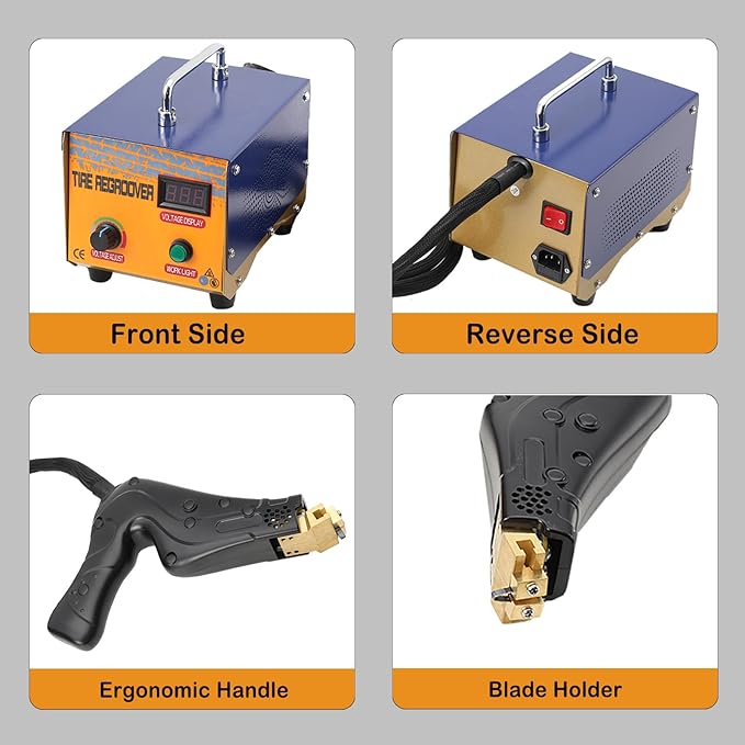 1000W Tire Groover Machine, 110V Rubber Tire Regroover Machine Tire Grooving Tool Iron Tire Groover Cutter with 20 pcs Blades Tire Groover Heated Machine for Rubber and Tires