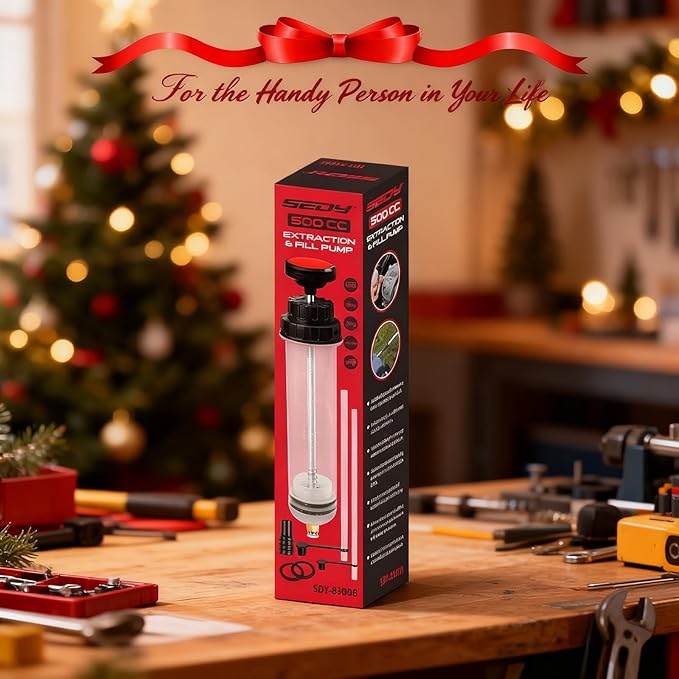 SEDY 500CC Fluid Extractor, Multi-Purpose Oil Syringe, Oil Suction Pump, Manual Extraction and Filling Pump, Automotive Oil Syringe(17.6 Oz./0.45 Qt./500 CC)