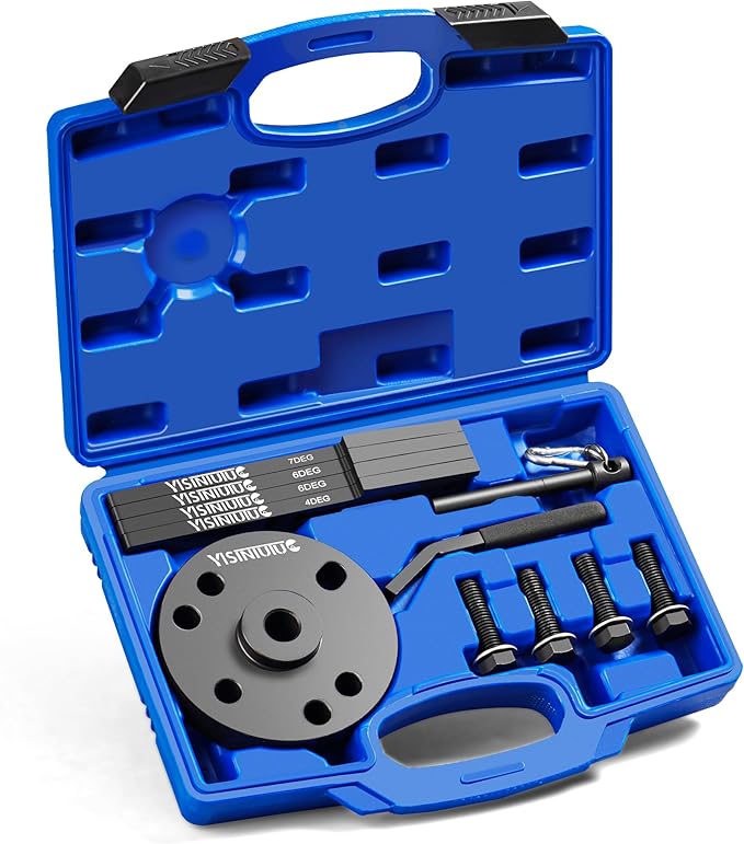 3163021 Cam Timing Tool Kit Engine Brake Adjustment Tool 7MM for All Cummins ISX QSX Engine 2007-2017.Heavy Duty Camshaft Holding Tool with 3163530 Engine Brake Adjustment Tool 3163069 Cam Gear Puller