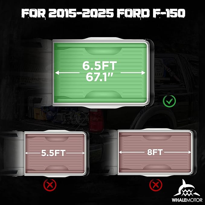 Truck Bed Tonneau Cover Compatible with Ford F150 F-150 2015-2025 6.5 ft Standard Box, Soft Roll Up Style