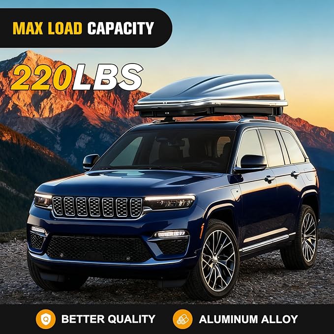 Nilight Roof Rack Cross Bars Fit for Jeep Grand Cherokee L 3-Row 2021 2022 2023 & Grand Cherokee WL 2-Row 2022-2023 Aluminum Rails Crossbars with Adjustable Length for Rooftop Cargo Tent Carrier Kayak