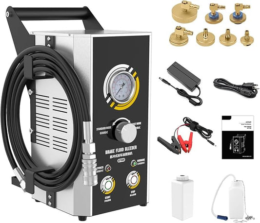 Brake Bleeder Kit,110V Automotive Brake Fluid Oil Exchanger Machine,Brake Oil Fluid Extractor Pump,Standard & Fast Mode,One-Person Operation,One Button Fluid Exchange
