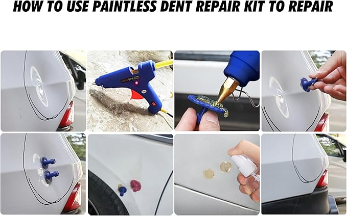 126pcs Car Body Dent Removal Pulling Tabs,Dent Puller Tabs,Paintless Repair Tool,Glue Tabs for Automobile Dent Repair Hail Damage Removal Tools