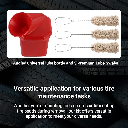 Ultra-Durable Angled Tire Lube Bucket Kit with 3 Lube Swabs for Coats Center Post Changers - 11.5" Length, 1.25 Quart Capacity