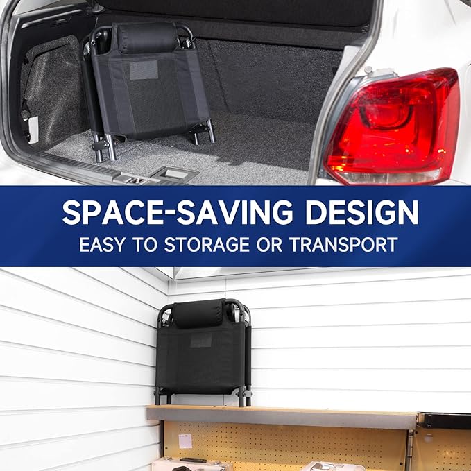 WORKPRO Foldable Mesh Creeper, 40-Inch Automotive Creeper with Padded Headrest and 4 Caster Wheels, 350 Lbs Capacity Rolling Garage Creeper, Black