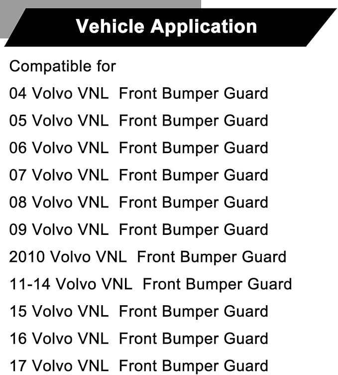 Mounting Brackets and Hardware Accessories Compatible with Volvo VNL 04-17 Truck Parts Polished Stainless Steel Deer Guard