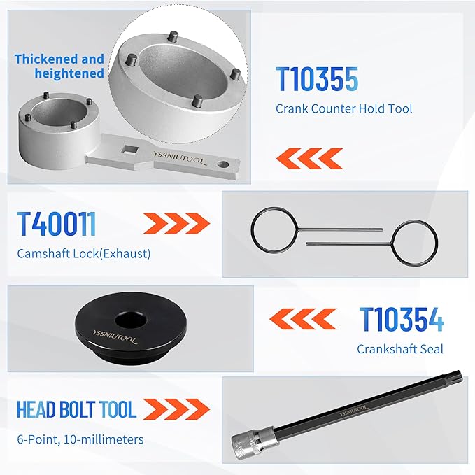 Camshaft Crankshaft Engine Timing Tool Kit, Camshaft Holding Alignment Adjustment Timing Tool Compatible with VW VAG Audi 1.8 2.0 TSI TFSI 2006-2018 EA888,T40191 T10352 T10368 T40011 T40196 T40267