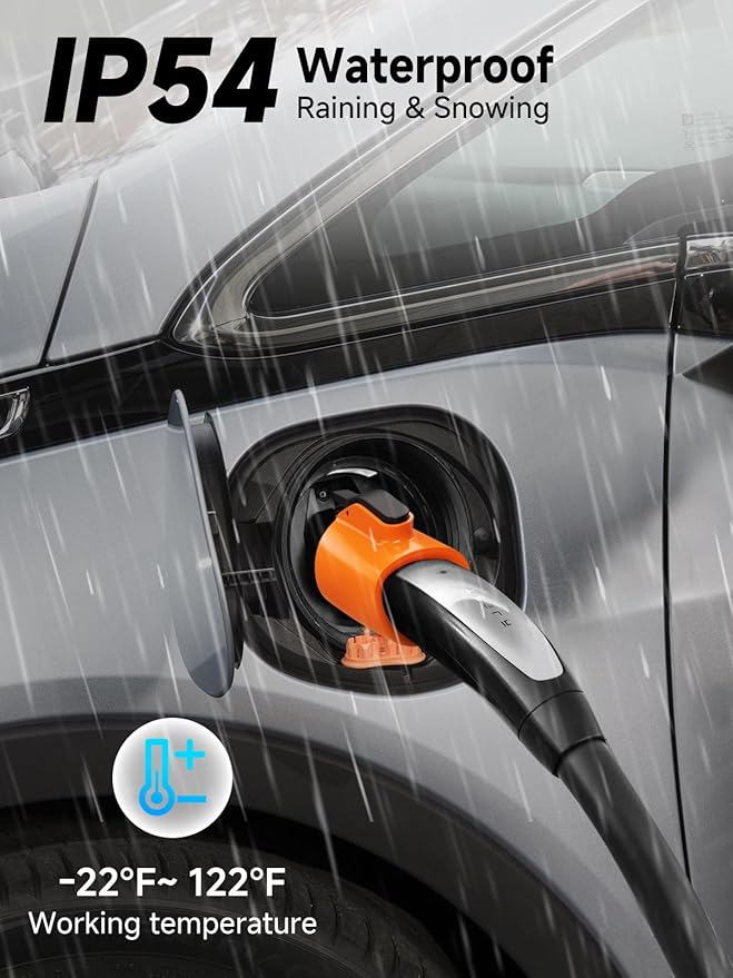 Tesla to J1772 Charging Adapter - Max 80 Amp & 250V, Compatible with J1772 EVs & Tesla High Powered Connectors, Destination Chargers, Mobile Connectors