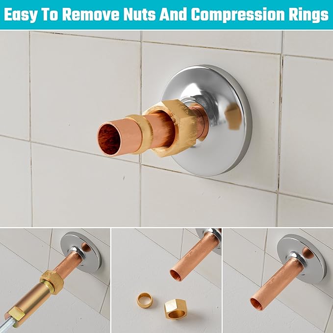 DURATECH Compression Sleeve Puller Tool, Ferrule Puller for 1/2 ” Compression Fittings, Without Damage, Corrosion Resistance, Remove Nut and Ferrule of Pipe in Kitchen, Sinks, and Bathtubs