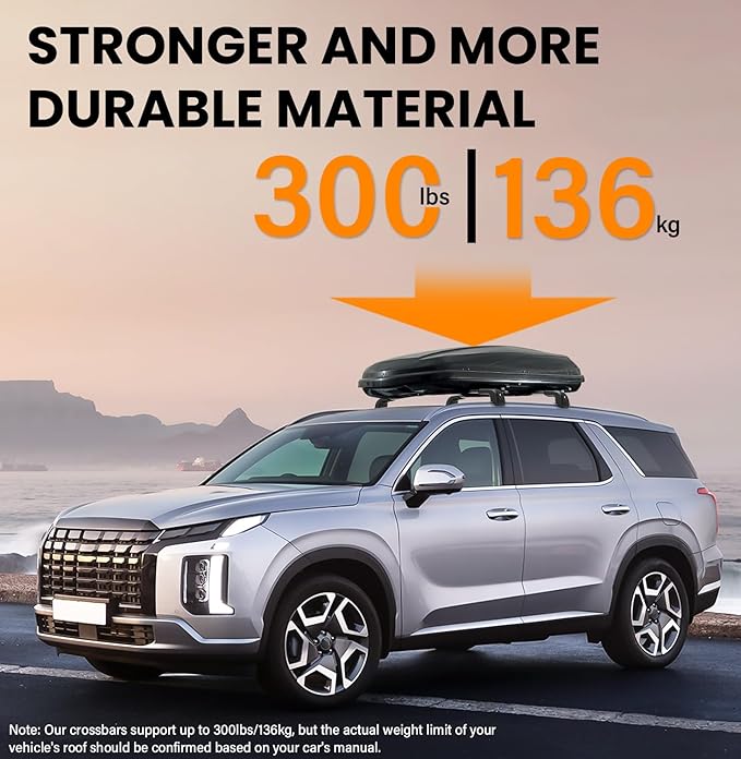 300lbs Roof Rack Cross Bars Compatible with Hyundai Palisade 2019-2025 SE SEL XRT Limited Calligraphy Lockable Cargo Crossbars Carrier Luggage Kayak Bike Snowboard