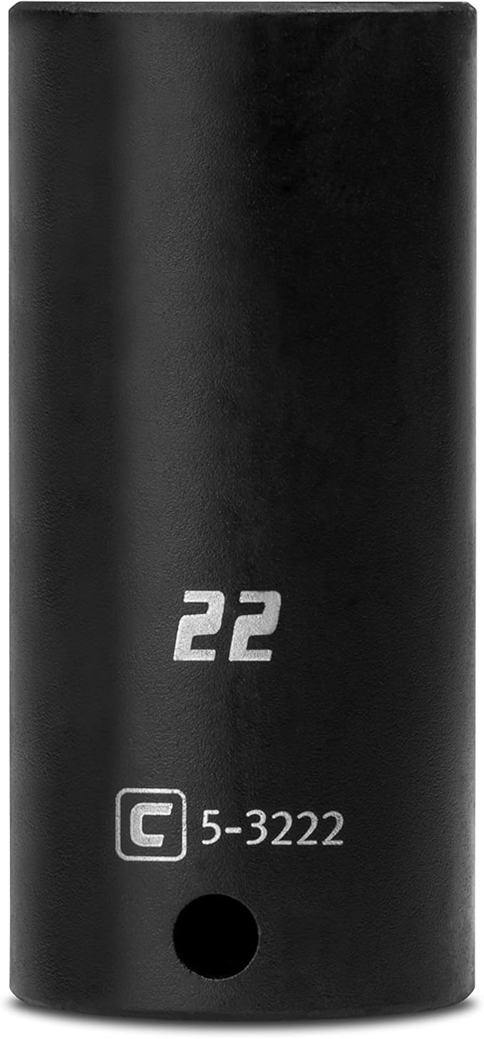 Capri Tools Deep Impact Socket, 3/8-Inch Drive, 6-Point, Metric (22 mm)