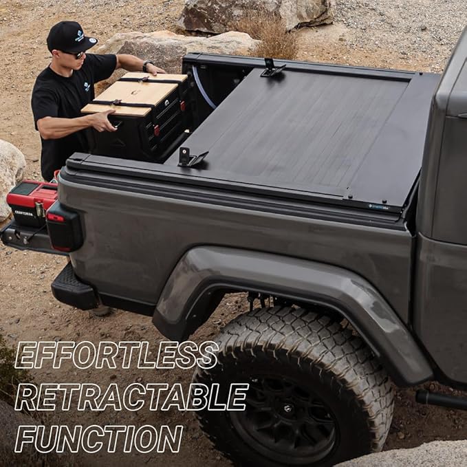 Syneticusa MR Retractable Hard Tonneau Cover Fits 2007-2025 Silverado/Sierra 1500 5'8" (69.9”) Truck Bed Waterproof Accessories