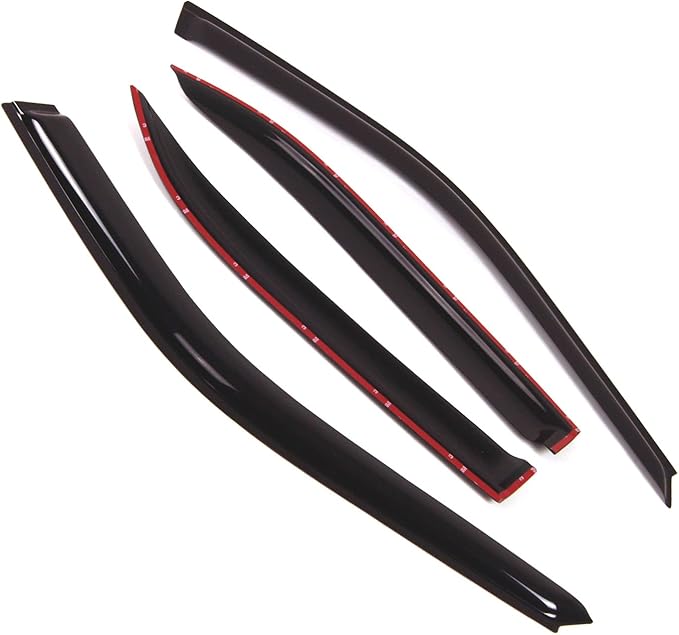 Tuningpros WD2-219 Dark Smoke 4 Pcs Set Window Visor (Outside Mount) Deflector Rain Guard Compatible with 1996-2000 Honda Civic Sedan