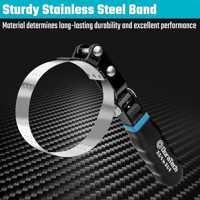 DURATECH Small Swivel Oil Filter Wrench，5 Gear Adjustment Oil Filter Removal Tool Fits Filters 2-3/4" to 3-1/4", Ideal for Car Repair Tools