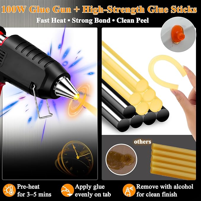 Car Dent Puller Kit with Slide Hammer & Suction Cups – 132pc PDR Tools for Auto Body & Hail Dent Repair – DIY Car Dent Repair Kit with Glue Gun, Rubber Hammer & Trim Tools