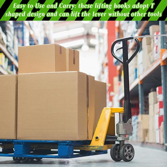 Zonon 2 Pack 31" 5th Wheel Pin Puller Solid Steel Chrome Plated Fifth Wheel Pin Puller Heavy Duty Portable Type Lifting Hooks for Pulling Storm Drain Manhole Covers, J Hook