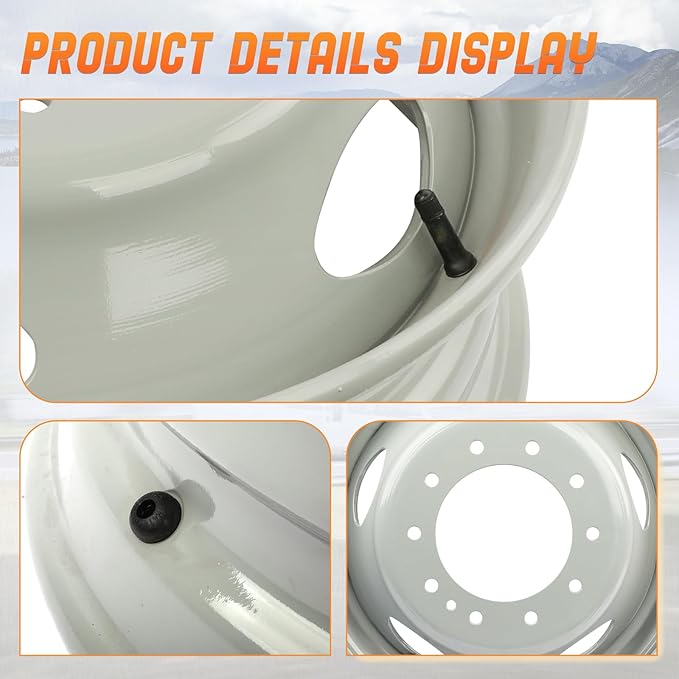 20.5" Steel Wheel for Ford F450SD F550SD 2005-2023 Super Duty Dually Gray OEM Design Replacement#50341015-DA,8C34-1015-DB,6C34-1015-DA