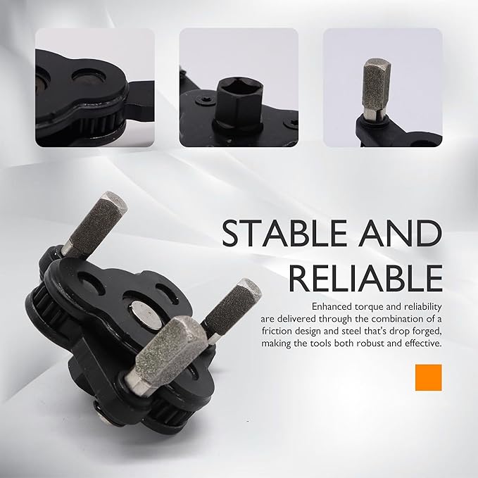 Adjustable Oil Filter Wrench 2-3/8 to 3-3/4 inch 60-95mm Universal Oil Filter Removal Tool 3/8 inch Drive Cap Style Oil Filter Tool