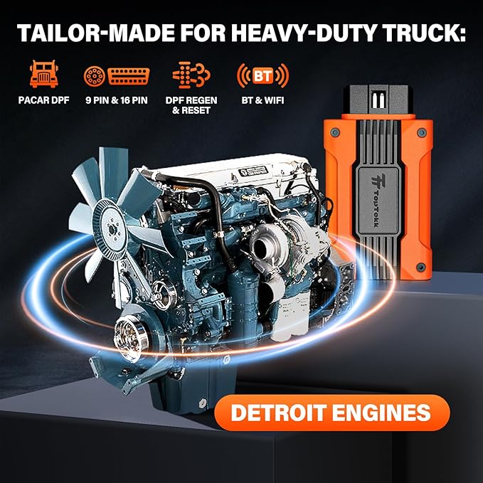 Regen Device and DPF Condition Detection, Compatible with Detroit Engines, Advanced Error Code Clearing and Regeneration