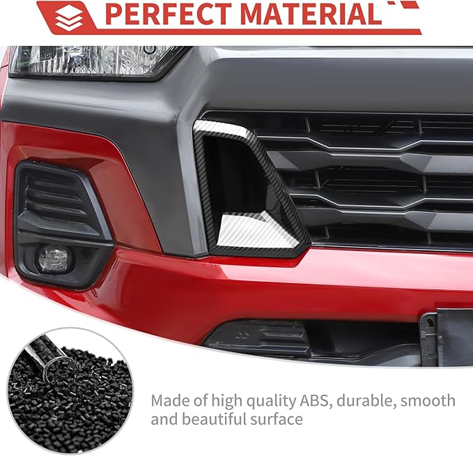 Front Side Bumper Grille Air Outlet Cover fit for Chevy Colorado 2024+ Front Grill Vent Insert Cover Exterior Accessories,Carbon Fiber Finish