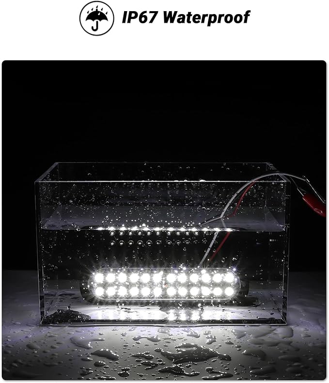 Aluminum Housing White 24LEDs Trailer Backup Reverse Light Surface Mount 7.5 inch Bar Strip Truck Bed Lights of Pickup Tractor Camper IP67 Waterproof 2Pcs