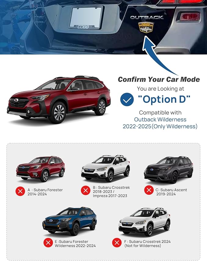 JOYTUTUS Car Roof Rack Cross Bars Compatible with Subaru Outback Wilderness 2022-2025 with Lock (Only Fit Wilderness),220LB Aluminum Crossbars for Roof Racks Suitcase Kayak Canoes Bikes Skis Snowboard