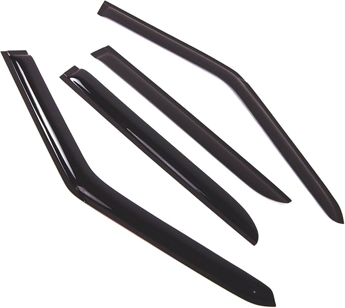 Tuningpros WD2-521 Dark Smoke 4 Pcs Set Window Visor (Outside Mount) Deflector Rain Guard Compatible with 2006-2013 Land Range Rover Sport