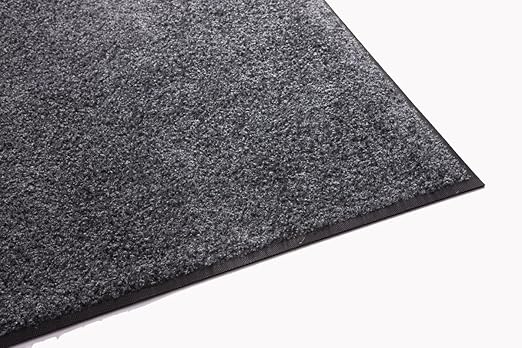 Guardian Platinum Series Indoor Wiper Floor Mat, Rubber with Nylon Carpet, 2'x2', Grey