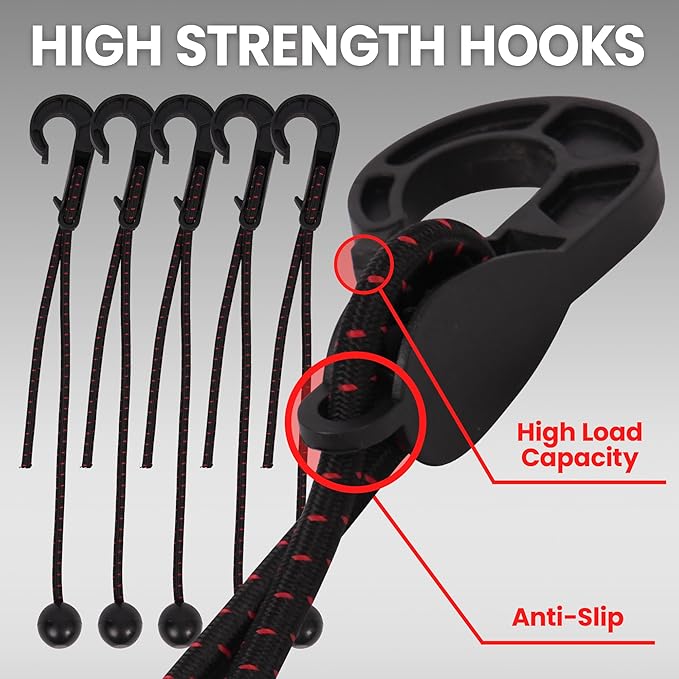 Rockland Heavy Duty Bungee Cargo Net for Pickup Truck Bed, 6.5' x 4.5' Stretches to 9.75' x 6.75', Mesh Square Netting with 6 Hooks, Truck Bed Netting, for Rooftop Cargo Carrier, Hitch Cargo Carrier