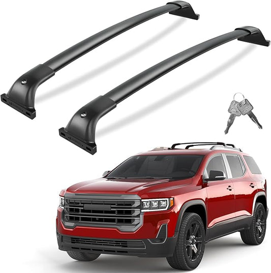Tuyoung All Aluminum Cross Bars Roof Racks Compatible with GMC Acadia 2017 2018 2019 2020 2021 2022 2023, Lockable 260lbs Heavy Duty Roof Rails Crossbars Luggage Cargo Carrier Rooftop SUV Accessories