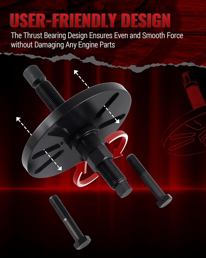 Harmonic Balancer Puller and Installer Tool Set, Works as Flywheel Puller, Steering Wheel Puller, and Crankshaft Pulley Puller