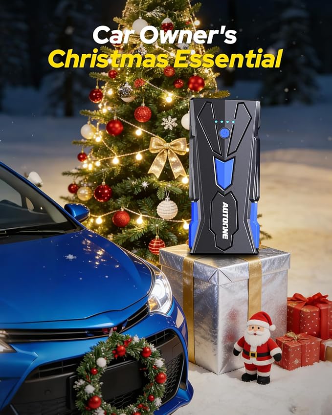 AUTOONE 6500A Car Battery Jump Starter Up to All Gas & 12L Diesel Engine, Car Battery Jumper Starter Portable 12V Jump Box with USB Output, Storage Case, LED Flashlight