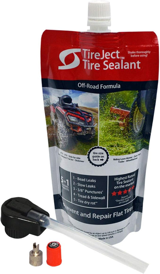 TireJect Off-Road Tire Sealant Kit - 5-in-1 Sealing - Fix and Prevent Flat Tires (10oz)